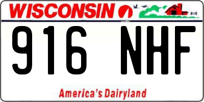 WI license plate 916NHF