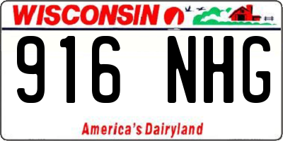 WI license plate 916NHG