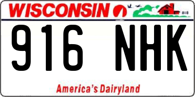 WI license plate 916NHK