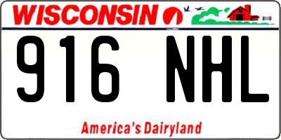 WI license plate 916NHL