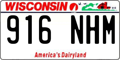 WI license plate 916NHM