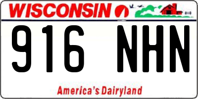 WI license plate 916NHN