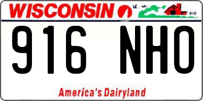 WI license plate 916NHO