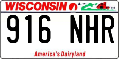 WI license plate 916NHR