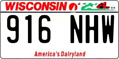 WI license plate 916NHW