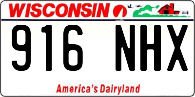 WI license plate 916NHX