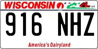 WI license plate 916NHZ