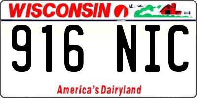 WI license plate 916NIC