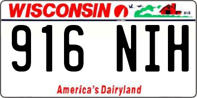 WI license plate 916NIH
