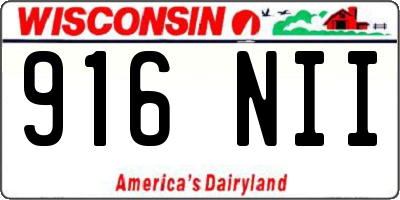 WI license plate 916NII