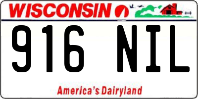 WI license plate 916NIL