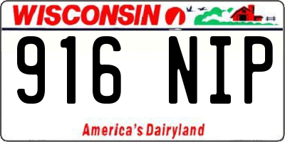 WI license plate 916NIP