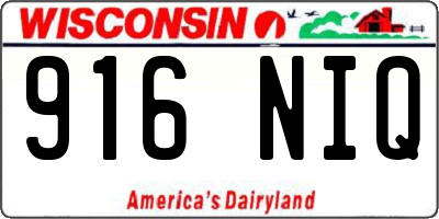 WI license plate 916NIQ