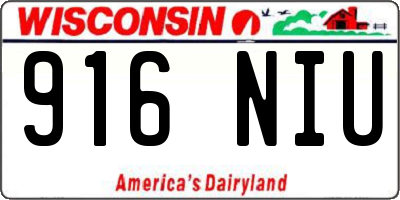 WI license plate 916NIU