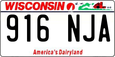 WI license plate 916NJA