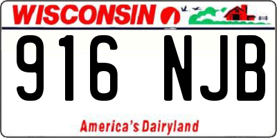 WI license plate 916NJB
