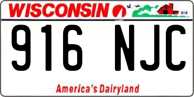 WI license plate 916NJC