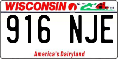 WI license plate 916NJE