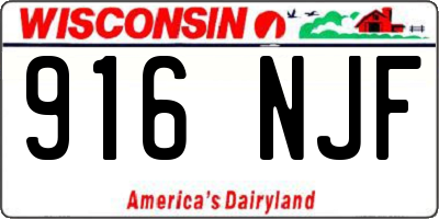 WI license plate 916NJF