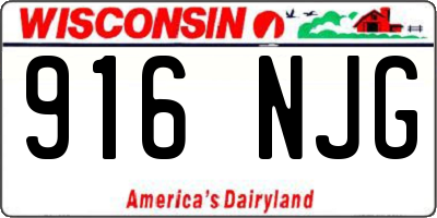 WI license plate 916NJG