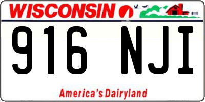 WI license plate 916NJI