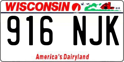 WI license plate 916NJK