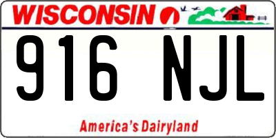 WI license plate 916NJL