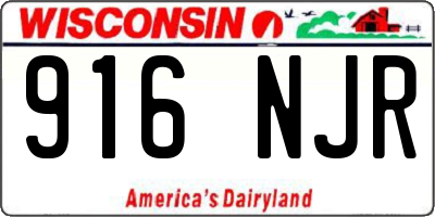 WI license plate 916NJR