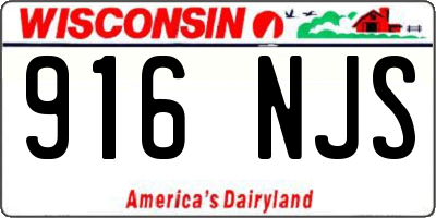 WI license plate 916NJS