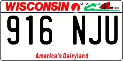 WI license plate 916NJU