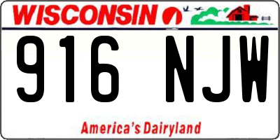 WI license plate 916NJW
