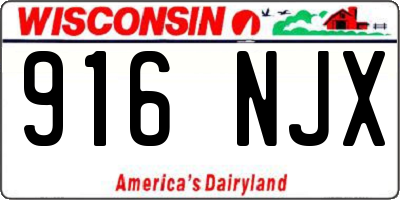 WI license plate 916NJX