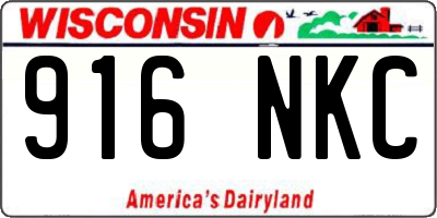 WI license plate 916NKC