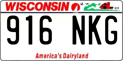 WI license plate 916NKG