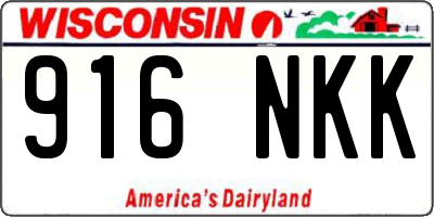 WI license plate 916NKK