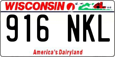 WI license plate 916NKL