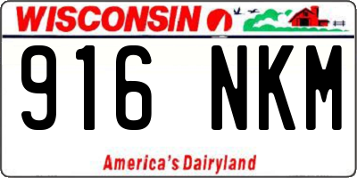 WI license plate 916NKM
