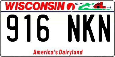 WI license plate 916NKN