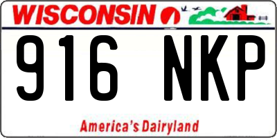 WI license plate 916NKP