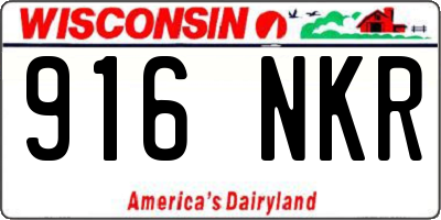 WI license plate 916NKR