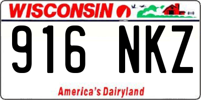 WI license plate 916NKZ