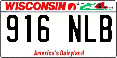 WI license plate 916NLB