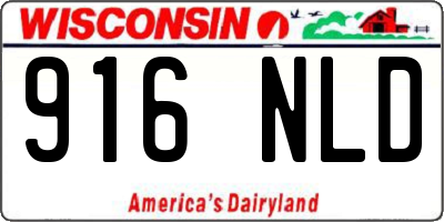 WI license plate 916NLD
