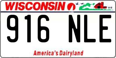 WI license plate 916NLE