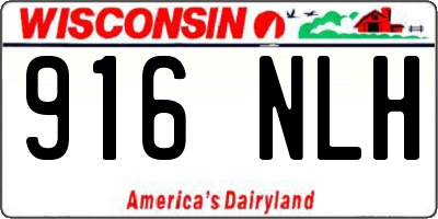 WI license plate 916NLH