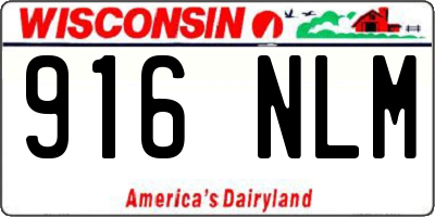 WI license plate 916NLM