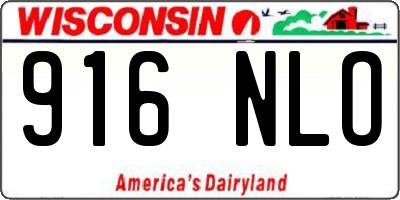 WI license plate 916NLO