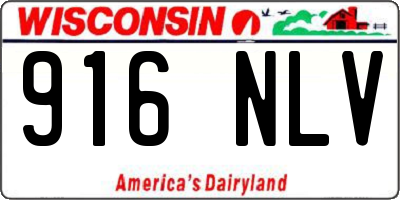 WI license plate 916NLV