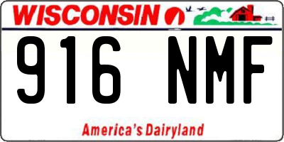 WI license plate 916NMF
