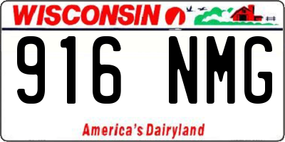 WI license plate 916NMG